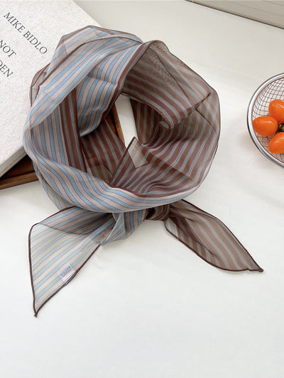 Women Thin Floral Triangle Scarf