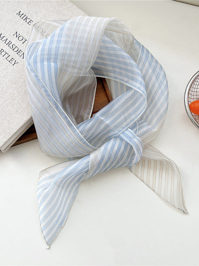 Women Thin Floral Triangle Scarf