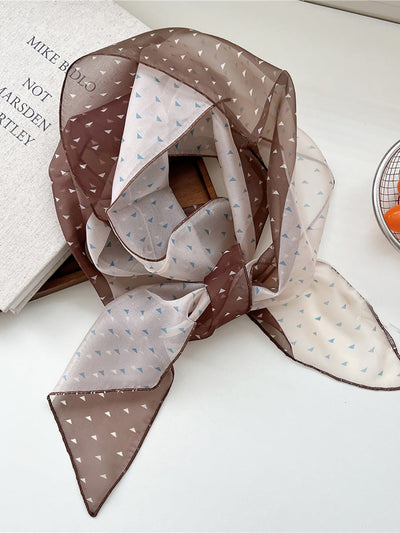 Women Thin Floral Triangle Scarf