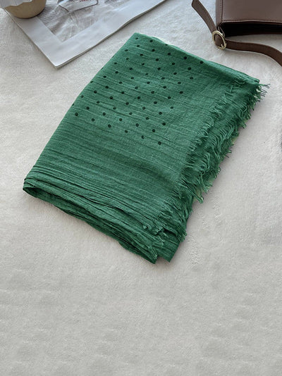 Women Autumn Artsy Dot Tassel Shawl Scarf