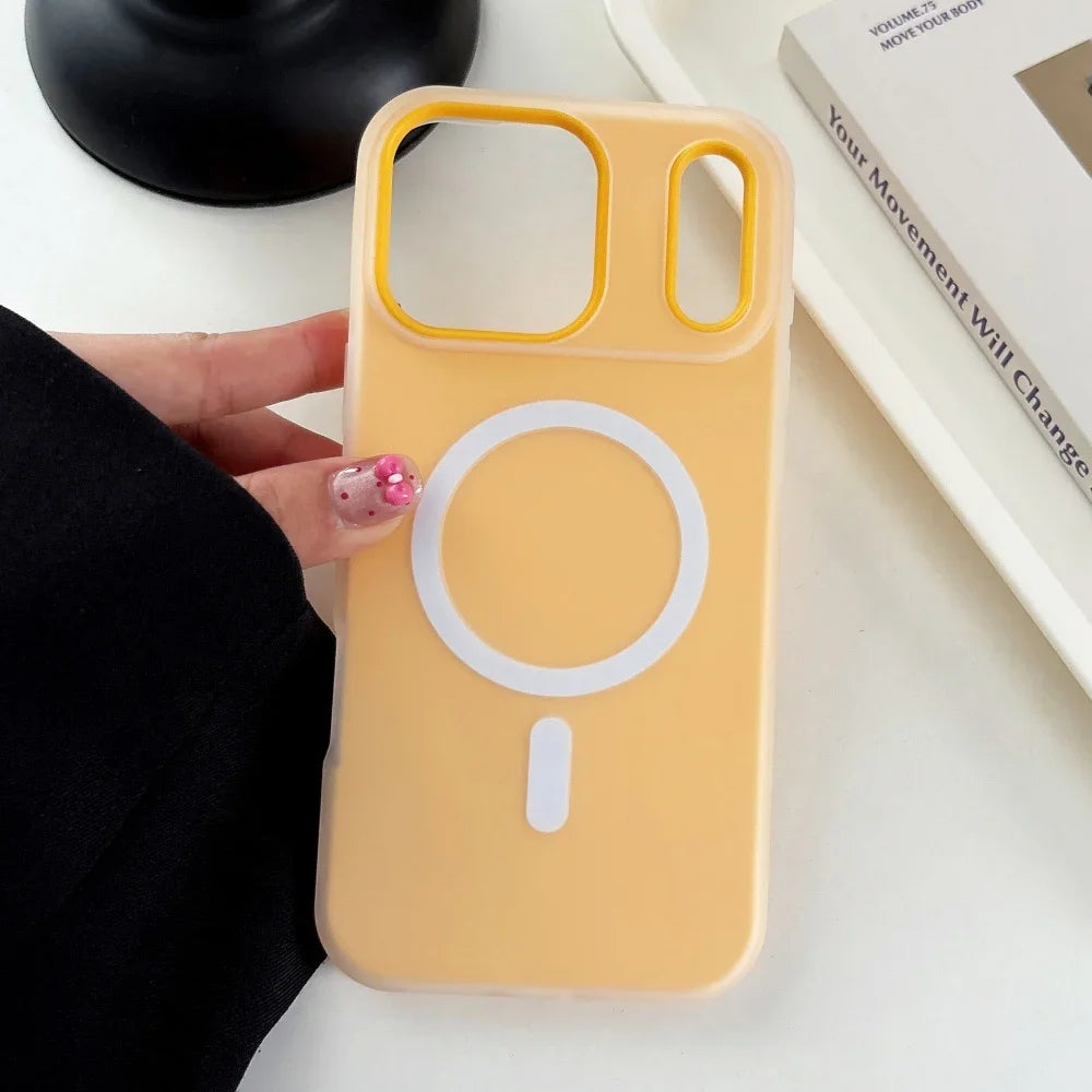 Luxury Candy Matte for Magsafe Case for iPhone 17 Air 16 15 14 13 12 Pro Max 11 16Plus 16E SE4 17Pro Magnetic Clear 2 IN 1 Cover