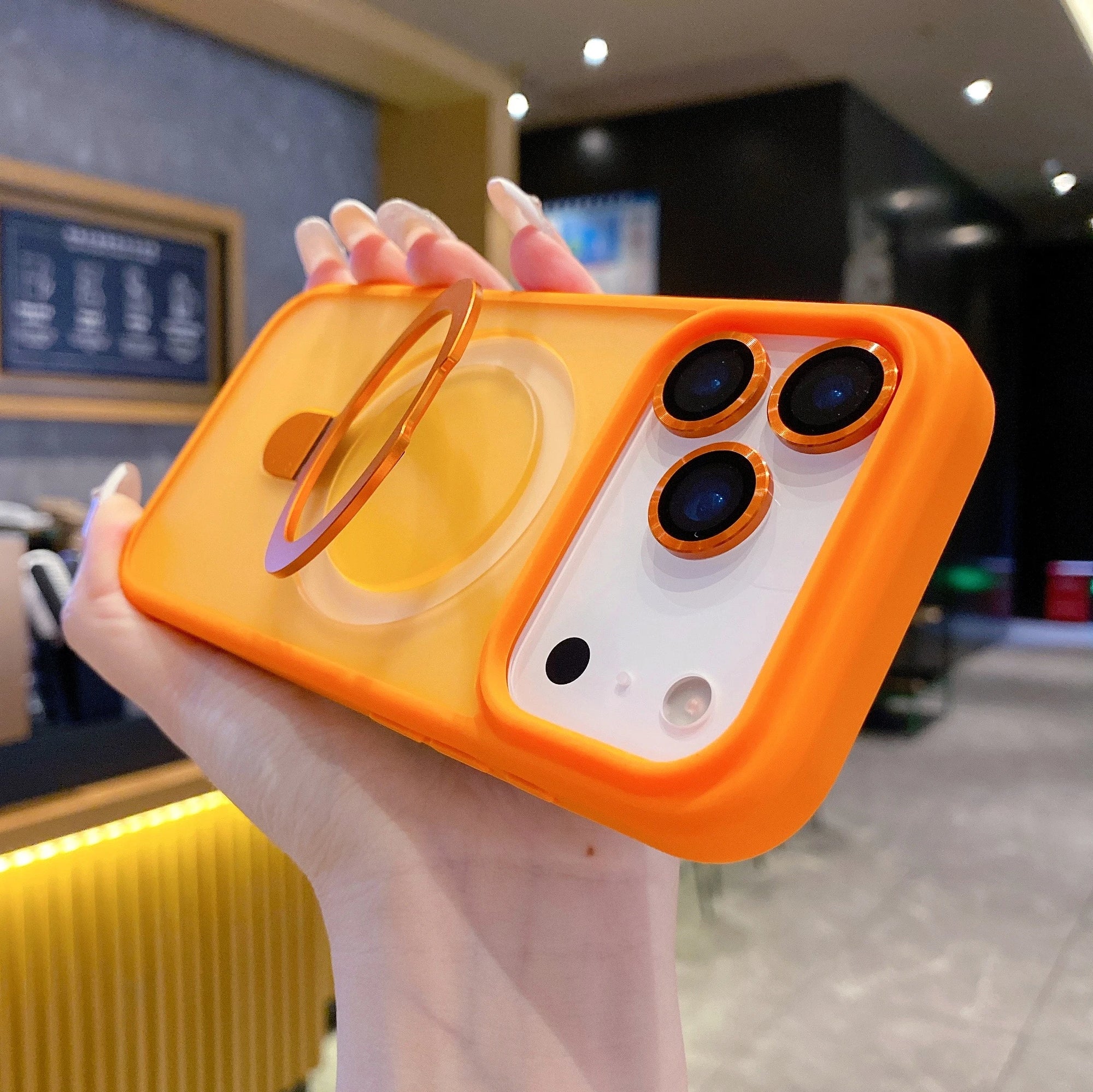 Luxury Magnetic Shockproof Case For iPhone 17Air 16 15 14 Plus 13 12 11 17 Pro Max For Magsafe Stand Glass Lens Protector Cover