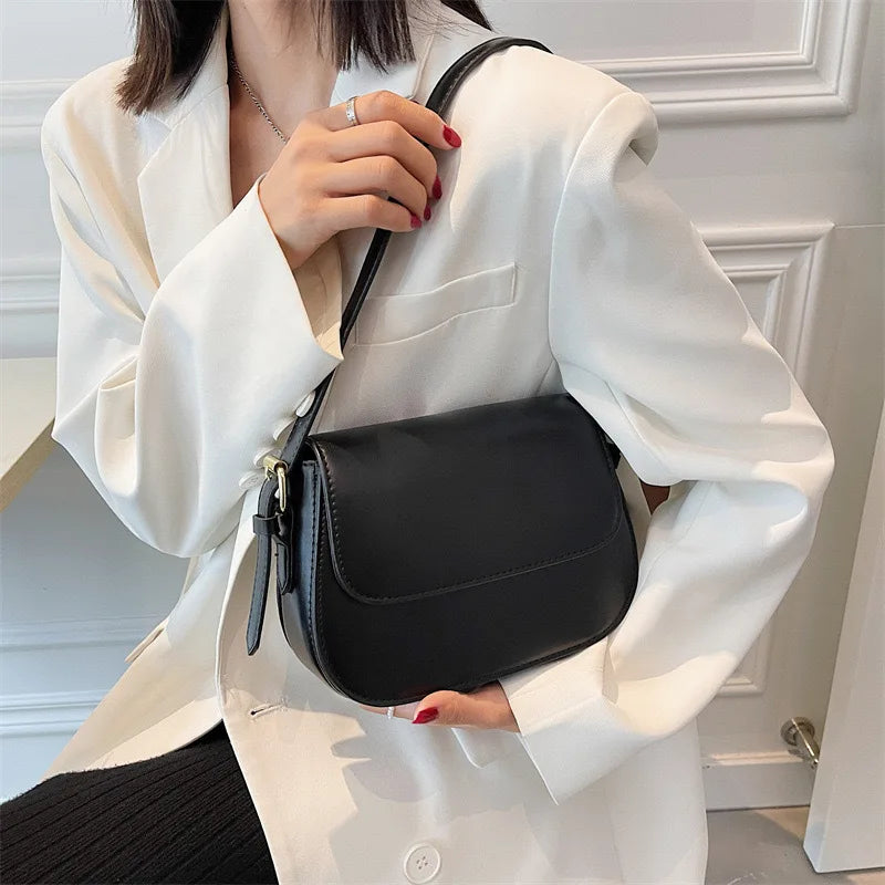 Advanced Texture Retro Small Saddle Bag Women 2024 New Popular All-Match Messenger Bag Fashion Underarm Bags Square Sling Bag