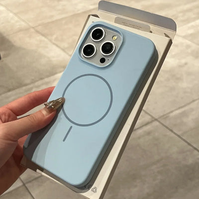 Luxury Liquid Silicone Case For iPhone 16E 16 15 14 Plus 13 12 Pro Max 11 for Magsafe Magnetic Wireless Charging Shockproof Capa