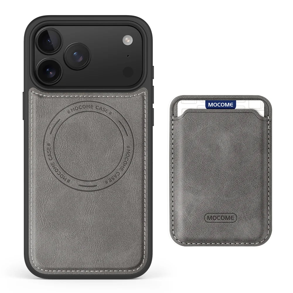 Magnetic Wallet Slot Protective Cover For iPhone 17 Air 16 15 14 Plus 13 12 11 Pro Max Luxury Wireless Charging Pocket Cover