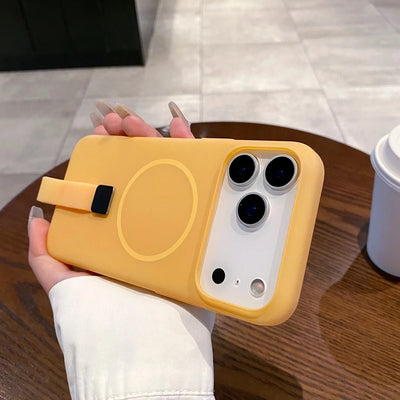 Luxury Magsafe With Hand Strap Phone Case For iPhone 17 Air 16 15 14 13 12 11 Pro Max Magnetic Bumper Liquid Silicone Cover