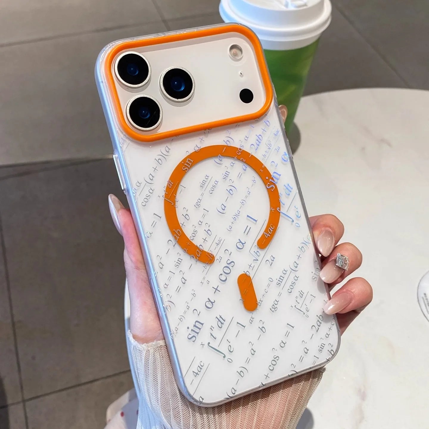 For 17 Pro Max Ice Fog Anti Slip Magnetic Translucent Phone Case for iPhone 16 15 14 Pro Max 17Pro Magsafe Formula Pattern Cover