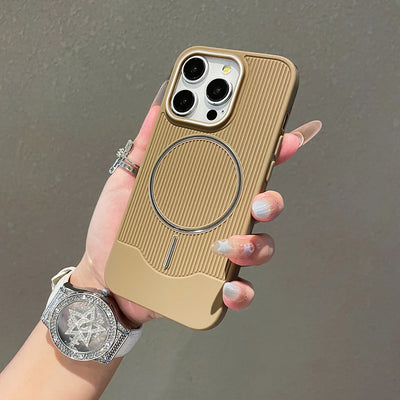 Luxury Vertical Striped Magnetic Phone Case For iPhone 17 Air 16 15 14 Plus 13 12 11 Pro Max Color Stripe Protective Cover