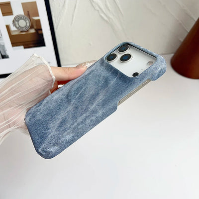 Washed Denim Jeans Magnetic For Magsafe Case For iPhone 17 Air 16 15 13 14 12 Pro Max Plus Shockproof Borderless Cooling Cover