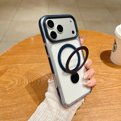 Pin Dun 360 Rotating Bracket Phone Case For iPhone 17 Air 16 15 14 Plus 13 12 Pro Max Wireless Charging Magnetic Cover Funda