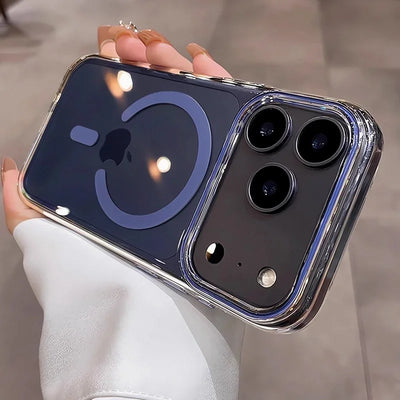 Luxury Crystal Clear Magnetic For Magsafe Case For iPhone 17 16 15 14 Plus 13 Pro Max Wireless Charging Shockproof Cover