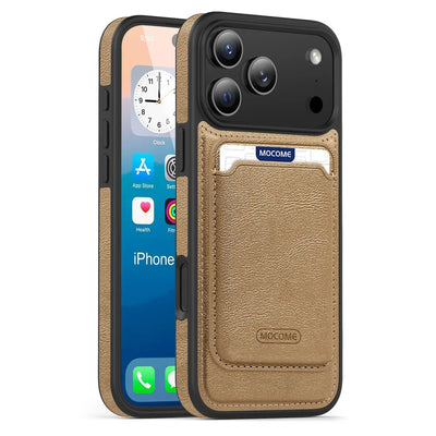 Magnetic Wallet Slot Protective Cover For iPhone 17 Air 16 15 14 Plus 13 12 11 Pro Max Luxury Wireless Charging Pocket Cover