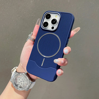 Luxury Vertical Striped Magnetic Phone Case For iPhone 17 Air 16 15 14 Plus 13 12 11 Pro Max Color Stripe Protective Cover