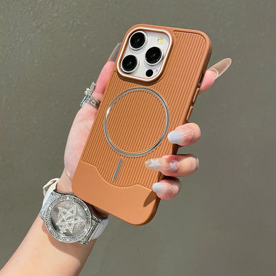 Luxury Vertical Striped Magnetic Phone Case For iPhone 17 Air 16 15 14 Plus 13 12 11 Pro Max Color Stripe Protective Cover