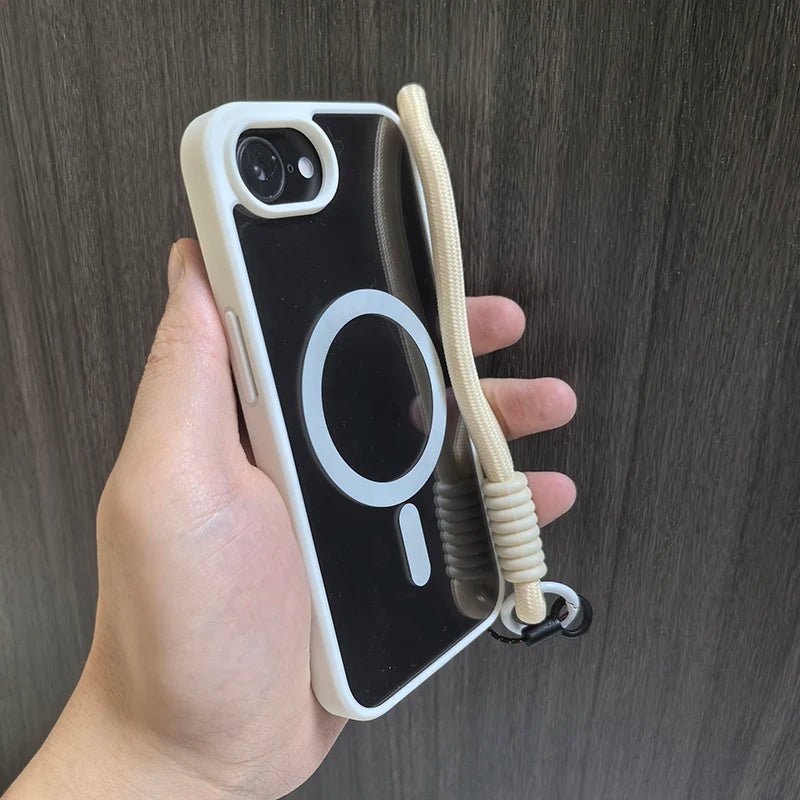 Luxury For Magsafe Transparent Case For iPhone 16E SE4 16 15 14 Plus 13 12 11 Pro Max Magnetic Wireless Charge Shockproof Cover