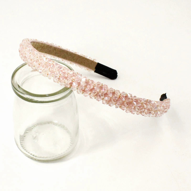 four-row crystal hair hoop korean wide-brimmed rhinestone headband