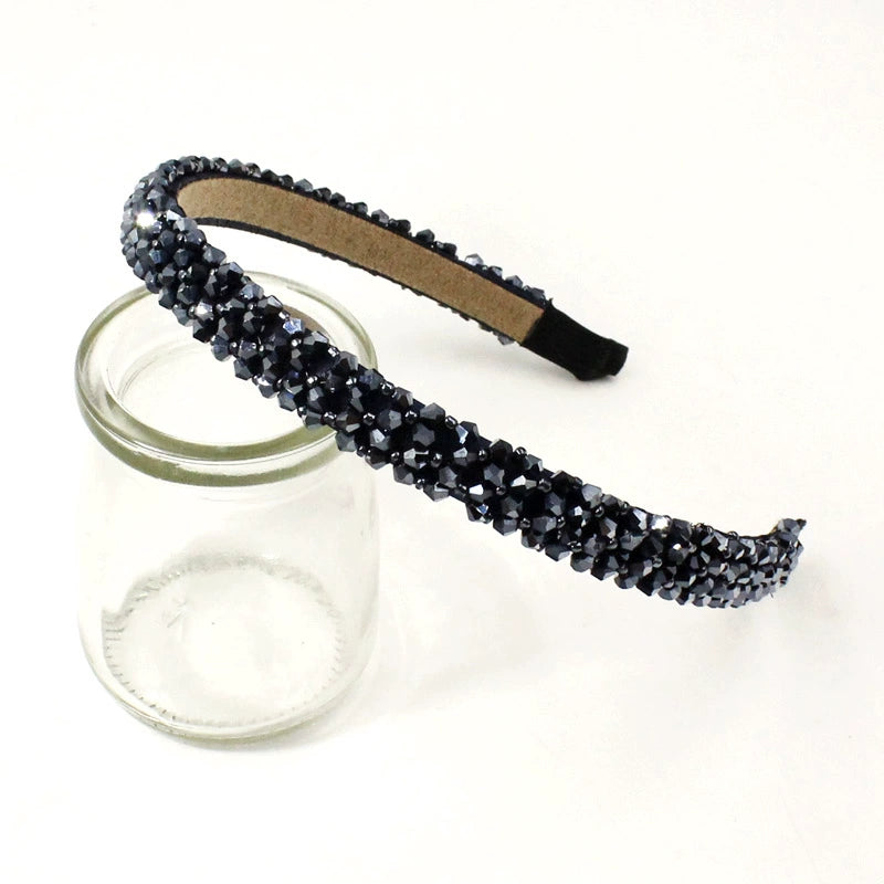 four-row crystal hair hoop korean wide-brimmed rhinestone headband