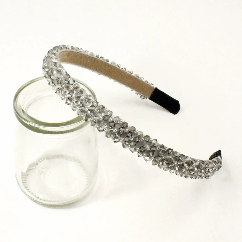 four-row crystal hair hoop korean wide-brimmed rhinestone headband