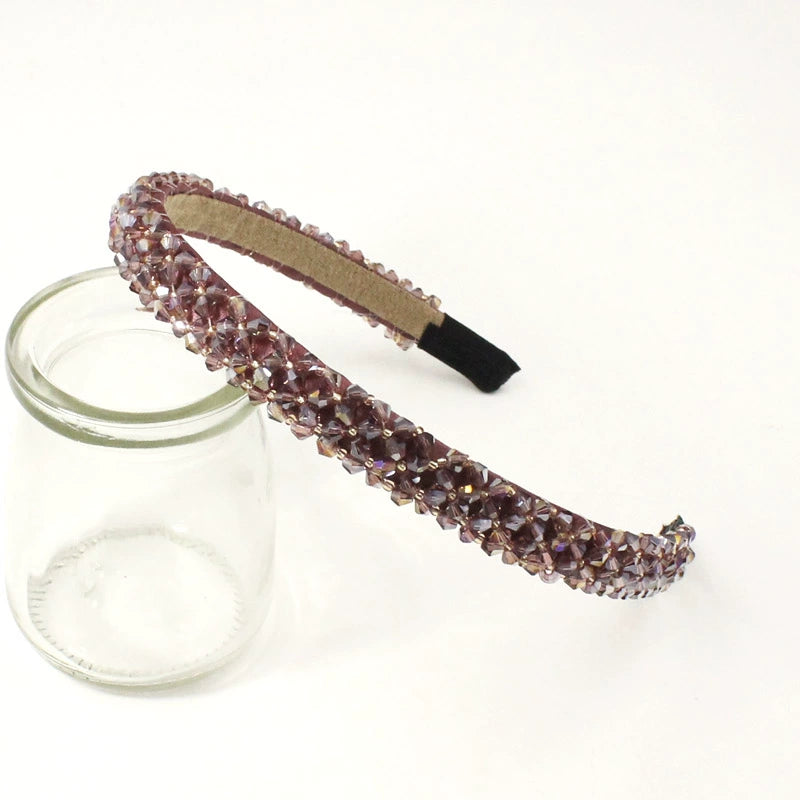 four-row crystal hair hoop korean wide-brimmed rhinestone headband