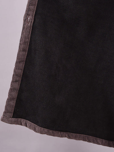 Plus Size Winter Thicken Warm Corduroy Dress Coat