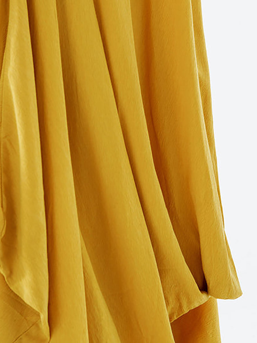 Casual Solid Color Pleated Sleeveless Maxi Dress