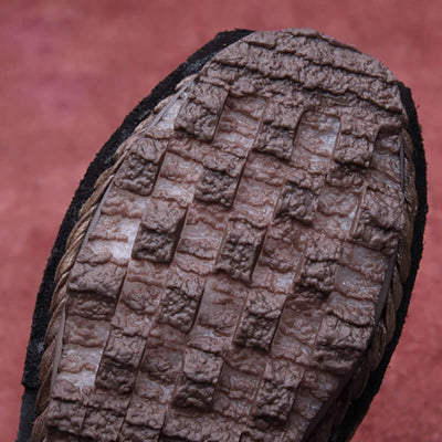 Women Spring Summer Retro Leather Weaving Shoes