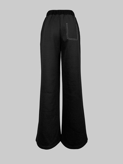 High Waisted Loose Split-Joint Pants Trousers