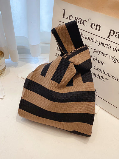 Knitting Checkerboard Zebra-Stripe Striped Bags Accessories Handbags