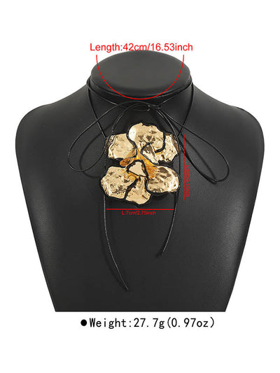 Flower Shape Tied Necklaces Accessories