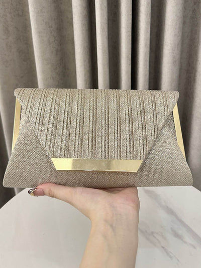 Chains Geometric Pleated Shiny Crossbody Bags Evening Bags & Clutches Mini Bags