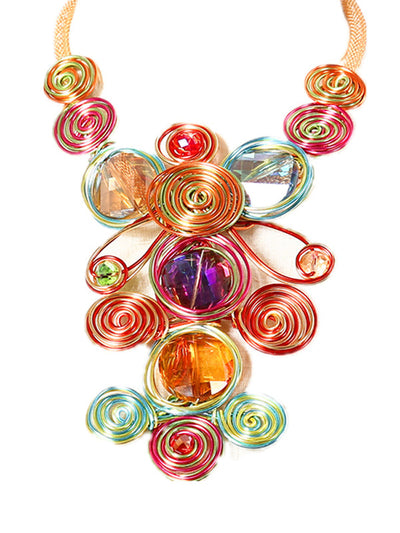 Artisan Gemstone Wirework Necklace & Earring Set