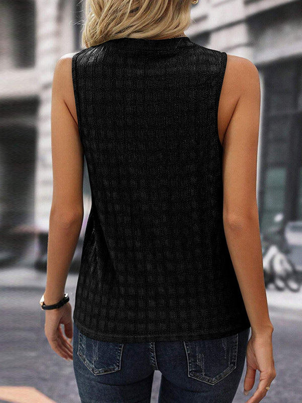 Loose Sleeveless Solid Color V-Neck Vest Top