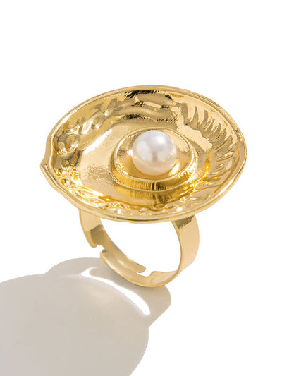 Geometric Pleated Shiny Rings Accessories