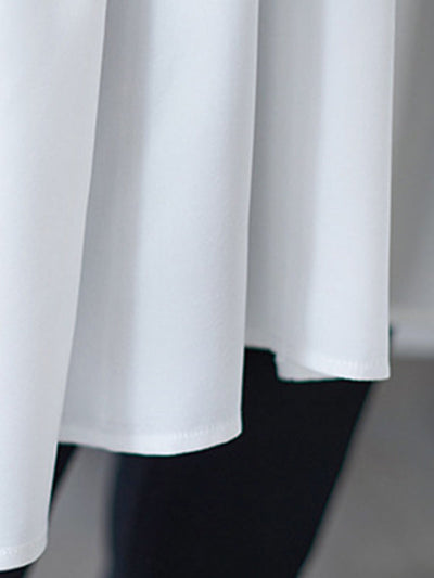 Loose Ruffle Sleeves Ruffled Solid Color Peter Pan Collar Blouses&Shirts Tops