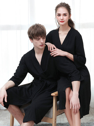 Comfortable Solid Bandage Thin Pajama Robe