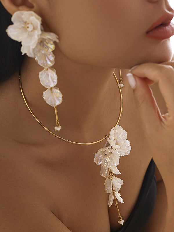 Beaded Flower Shape Earrings Accessories