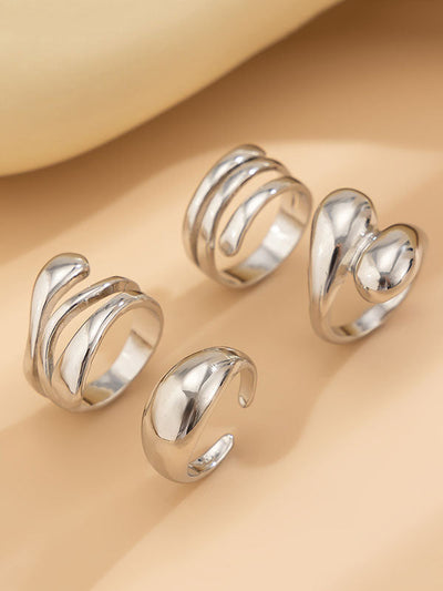 Geometric Solid Color Rings Accessories