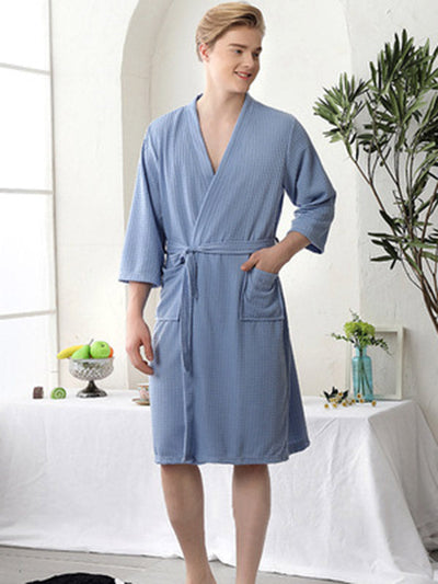 Comfortable Solid Bandage Thin Pajama Robe