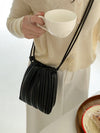 Drawstring Pleated Split-Joint Crossbody Bags