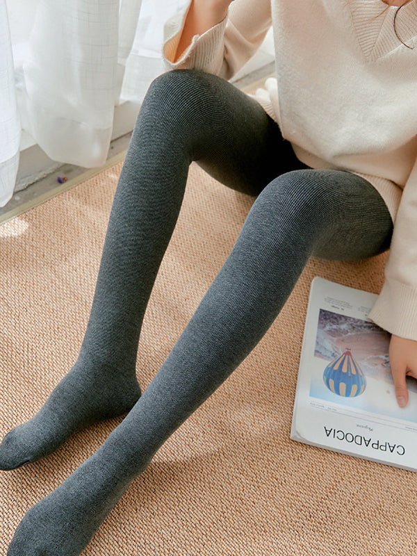 Simple Skinny Leg Keep Warm Solid Color Velvet Thermal Pants Bottoms