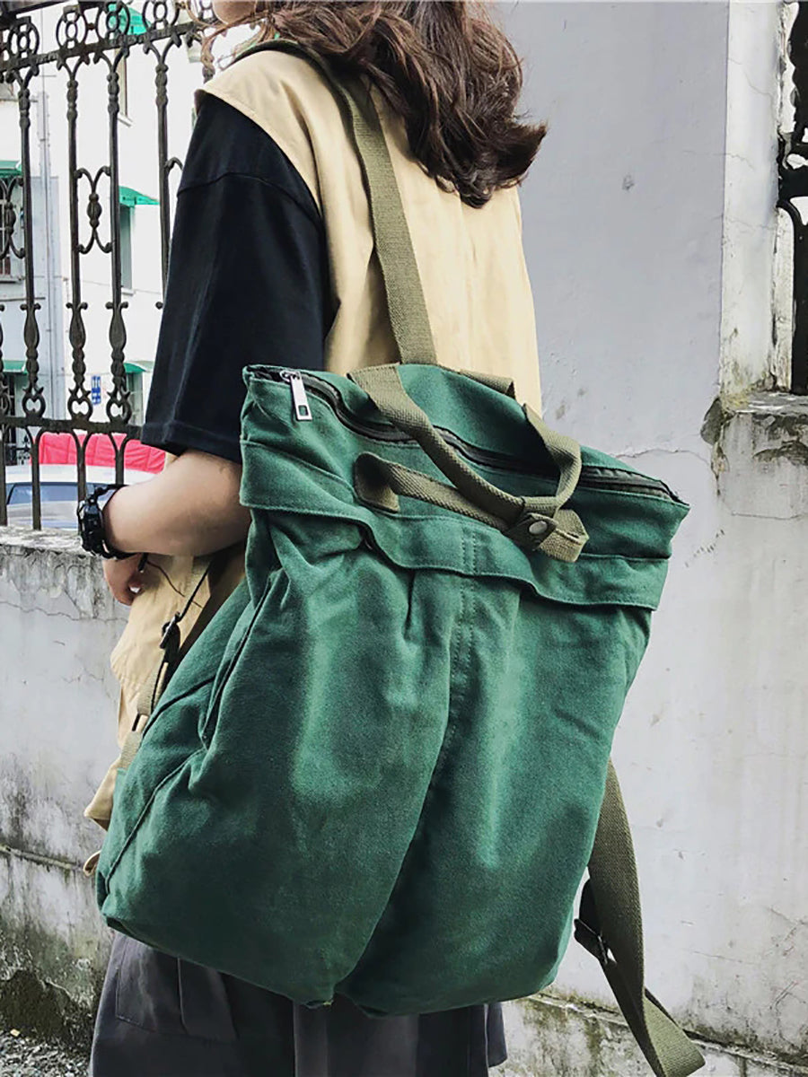 Unisex Solid Color School Bag Backpack