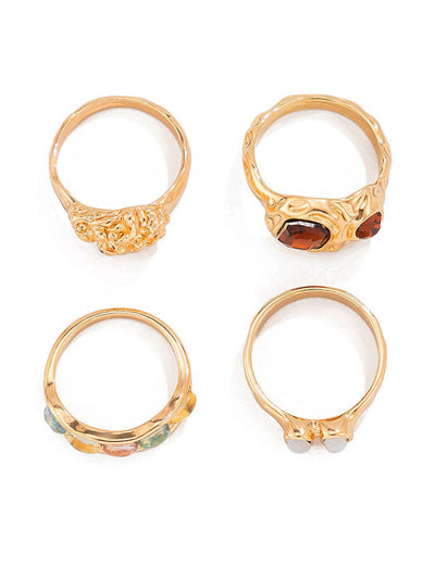 Geometric Rhine Stones Rings Accessories