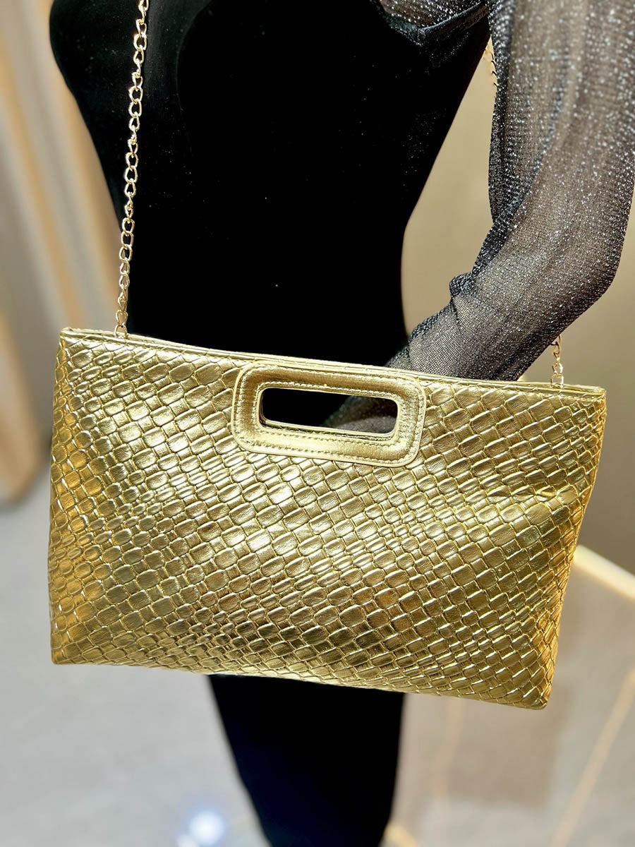 Chains Geometric Shiny Snakeskin Crossbody Bags Evening Bags & Clutches