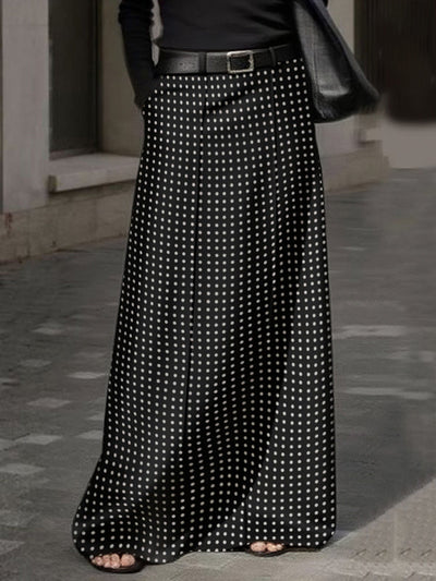 H-Line Loose Polka-Dot Split-Joint Skirts