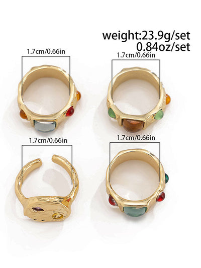 Geometric Rhine Stones Rings Accessories