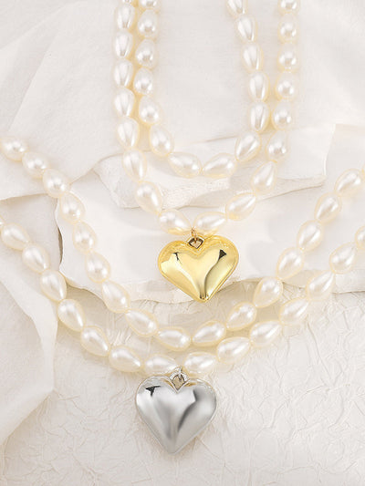 Double Layered Heart Shape Necklaces Accessories
