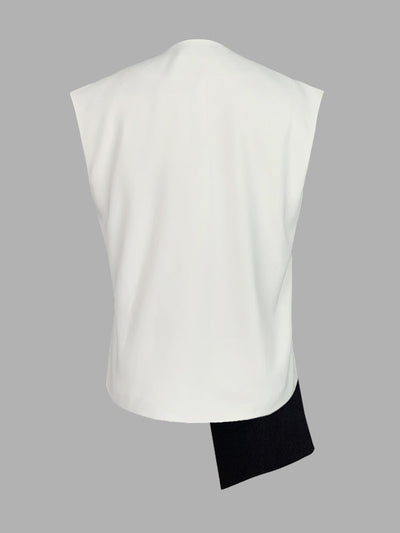 Loose Sleeveless Asymmetric Contrast Color V-Neck Vest Top