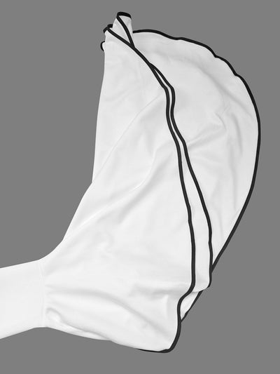 Flared Sleeves Long Sleeves Solid Color Stand Collar Mini Dresses