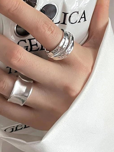 Adjustable Geometric Solid Color Rings Accessories