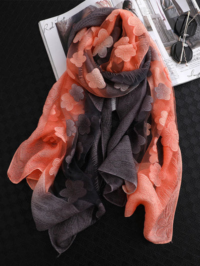 Original Floral Sun-Protection Silk Scarf